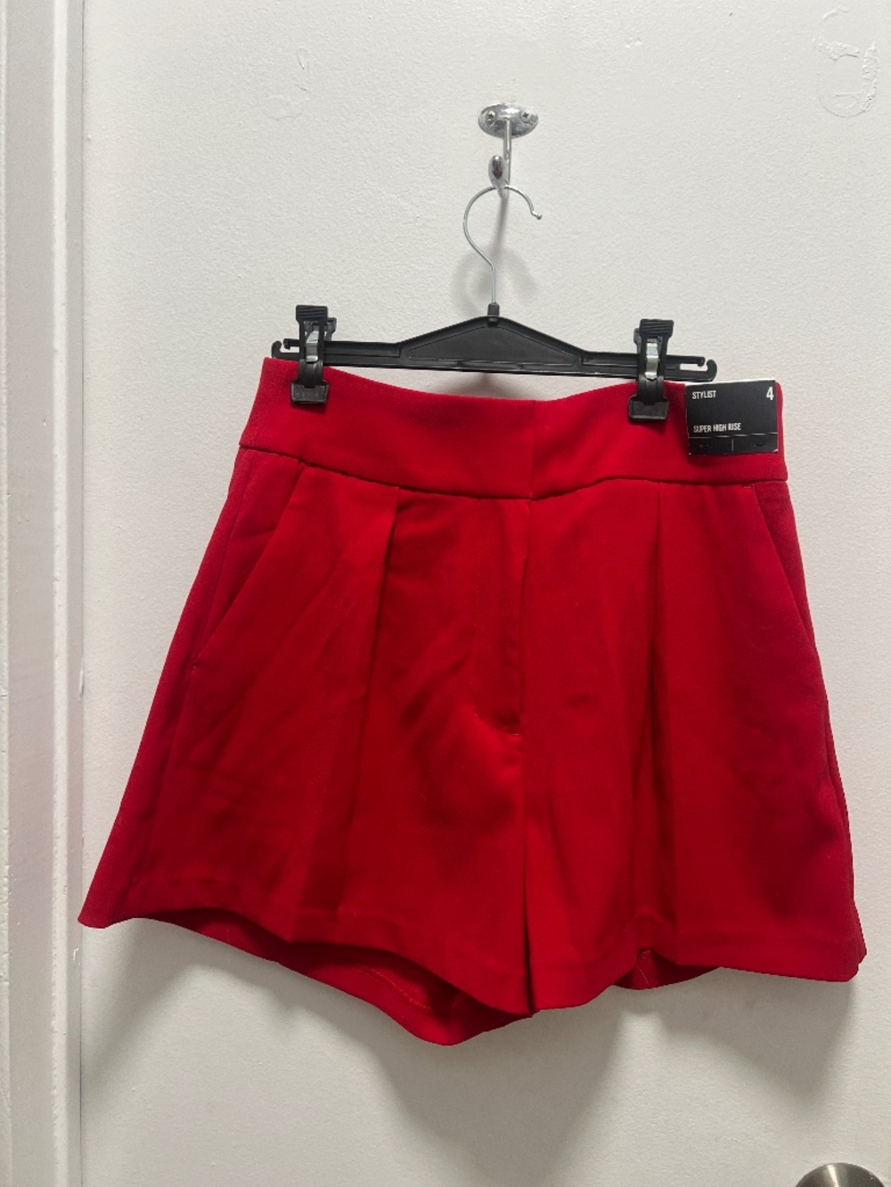 Express Red Pleated Shorts
